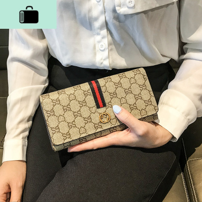2020韩版新款皮夹女钱包长款g家手包简约时尚ins钱夹大容量多功能NEW LAKE