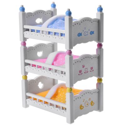 动漫城-森贝儿家族森贝尔森林动物家族女孩过家家情景玩具家具系列宝宝三层床4448