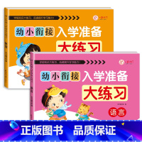 拼音+语言[2本156页] [正版]幼小衔接入学准备大练习试卷测试卷 幼升小衔接练习册数学+拼音练习题 大班一日一练幼儿