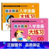 拼音+语言[2本156页] [正版]幼小衔接入学准备大练习试卷测试卷 幼升小衔接练习册数学+拼音练习题 大班一日一练幼儿