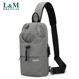 L&M 单肩包 时尚男包 单肩包男 斜挎包男士胸包斜挎包户外时尚休闲骑行电工韩版潮流