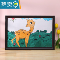 敬平现代简约儿童画框装裱挂墙a4A3相框定制4k8开16k美术素描展示框架 1205-红木色 [可放30.3*30.3C