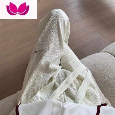 七斓英伦雅痞垂感裤子男夏季薄款宽松直筒冰丝裤小众设计感高个子长裤