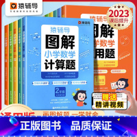 [突破-2本]应用题+计算题 小学二年级 [正版]猿辅导图解小学数学应用题计算题 一二三四五六年级上册下册数学逻辑思维思