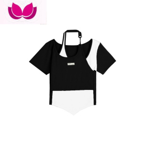 七斓不规则假百搭短袖T恤女夏季小众设计感辣妹短款修身上衣ins潮