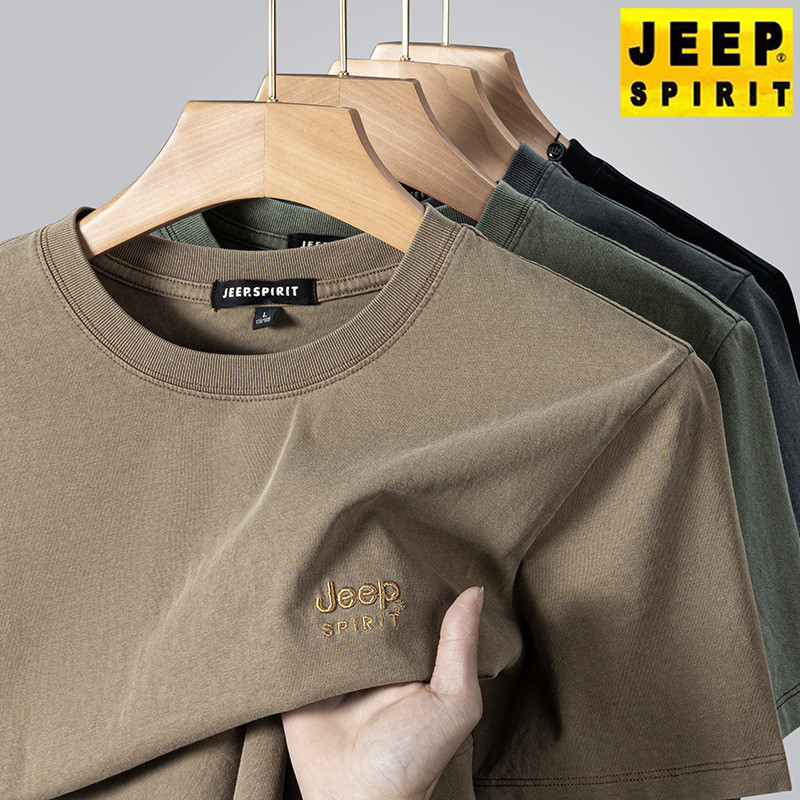 JEEP吉普2025春季新款男士休闲短袖T恤舒适百搭透气亲肤