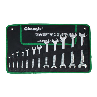 长鹿12PCS镜面双头呆扳手组套汽修维修五金工具_388
