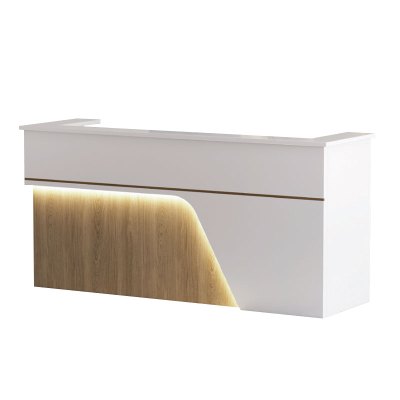 中豫鑫泽ZYXZ5041843 吧台收银台烤漆小型柜台简约现代商用吧台桌公司前台接待台 1.4米