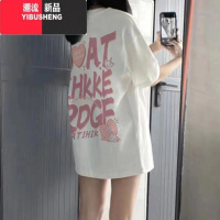 YIBUSHENG设计感小众短袖T恤女美式复古oversizet宽松慵懒百搭半袖上衣服