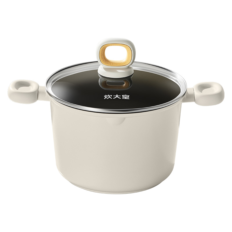 炊大皇(COOKER KING)钛白系列汤锅加高不粘炖锅大容量汤蒸锅电燃气灶通用 钛白汤锅带盖 22cm
