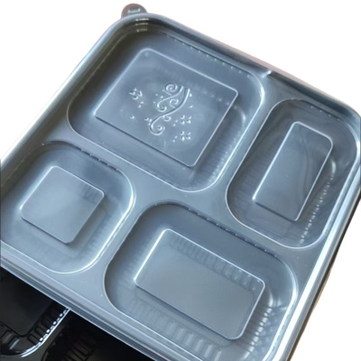 堡霓伐 一次性餐盒方形 均分四格 箱