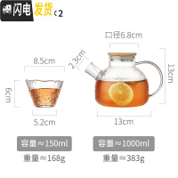 三维工匠玻璃冷水壶家用耐热防爆凉水杯套装可高温泡茶壶北欧柠檬瓶大容量 1000单壶+2杯凉水壶