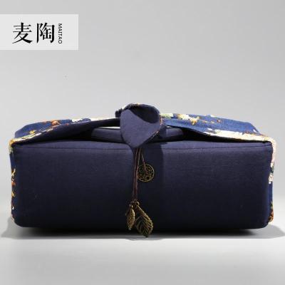 美帮汇定制手绘一壶一海六杯茶具收纳包袋 旅行便携功夫茶具套装