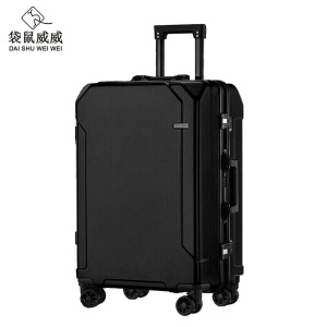 袋鼠威威 拉杆箱 行李箱 黑色26寸铝框款ZC1933H