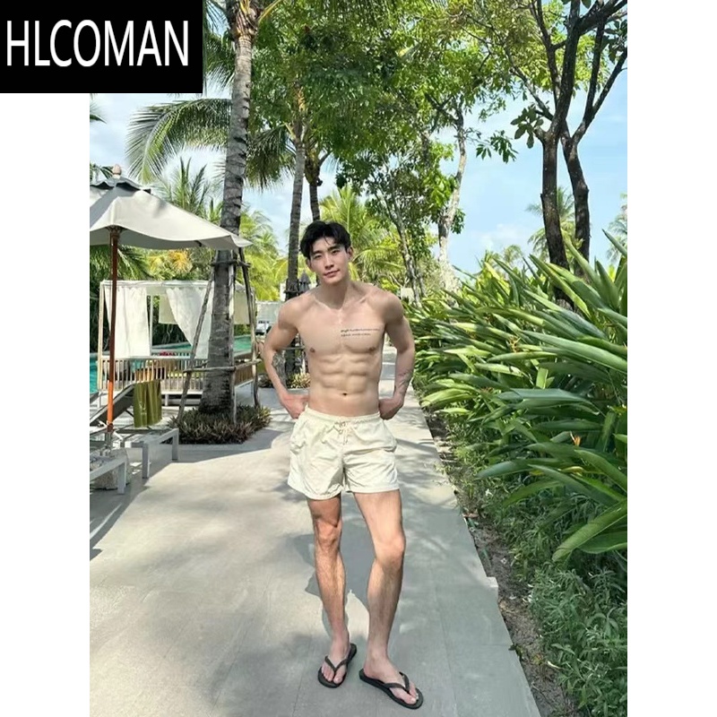 HLCOMAN美式速干沙滩裤男夏冰丝透气尼龙短裤休闲泳裤不过膝四三分裤
