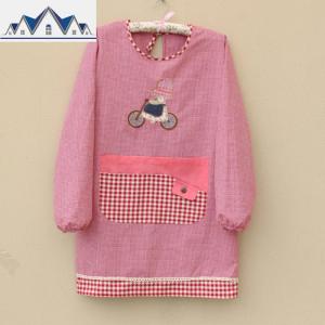 围裙家用厨房棉长袖女时尚可爱反穿衣带袖成人做饭工作罩衣大人 三维工匠