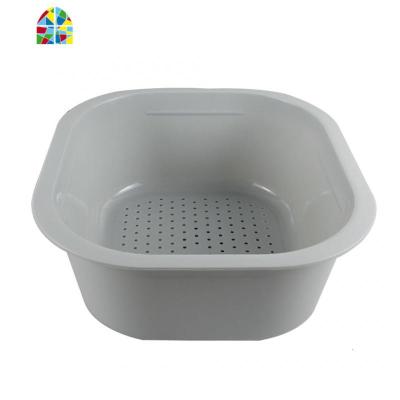 天力厨房水滴水篮 洗菜盆滤水架 塑料沥水 收纳架 置物架QD011 FENGHOU 浅灰色洗菜篮洗菜篮