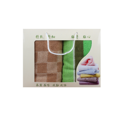 踏绮 时尚炫彩面巾+天然彩棉亲肤面巾两条装 78*34cm+75*34cm 盒(颜色随机)
