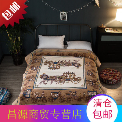 羊毛毯子羊绒毯双层毯盖毯床上加厚冬季w夏日罗马200cmx230cm