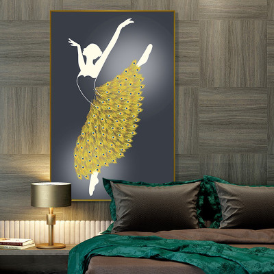 祺匠屋现代简约轻奢挂画苏绣客厅刺绣画卧室床头装饰画餐厅玄关过道抽象画芭蕾女孩大尺寸酒店样板房手绣壁画