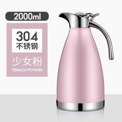 热水瓶家用304纯不锈钢加厚保温壶真空保温瓶大容量保温水壶暖壶暖北欧粉2000ML304食品级官方旗舰款强效保温-
