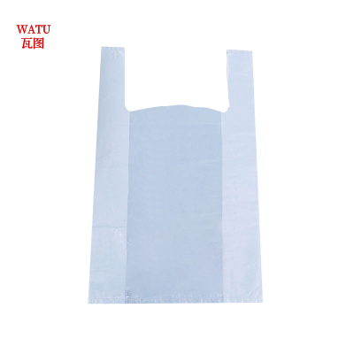 瓦图 WATU一次性用品透明中白袋 29*45 超市手提购物水果打包包装袋 100个装