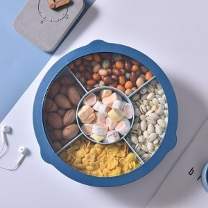 美帮汇干果盒分格带盖坚果糖果盘家用客厅瓜子盒零食创意个性北欧收纳盒