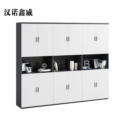 汉诺鑫威办公室书柜文件柜三/四门矮柜木质老板办公桌文具柜书柜展柜组合五层板式[工厂现做 7天内发货]