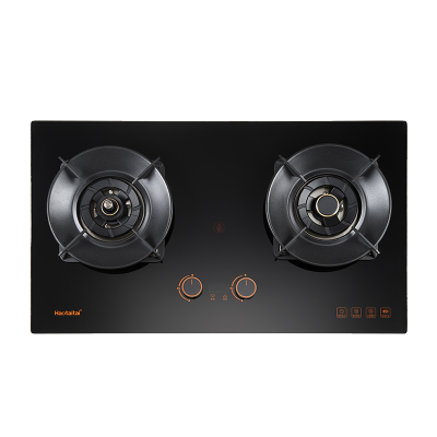 Haotaitai好太太燃气灶JZY-X408 4.8KW大火力双定时+左灶防干烧安全灶可调底壳保洁铝炉头 精铜燃烧器