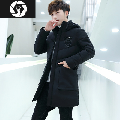 HongZun棉衣男中长款2020年新款秋冬季羽绒棉服男装冬天外套潮流帅气棉袄棉衣