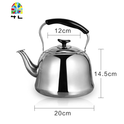 304不锈钢特厚鸣笛大容量烧水壶燃气家用水壶开水壶煤气炉电磁炉 FENGHOU 超厚复底304(5升)[非插电]