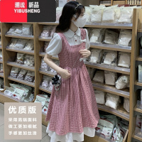 YIBUSHENG假两件连衣裙少女装2024新款初中高中学生甜美新中式旗袍长裙子