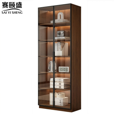 赛颐盛玻璃收纳书柜双门60*32*200cm台