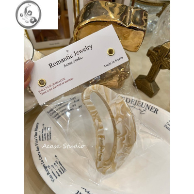 JiMi[Acasa]韩国France复古ins镂空月亮发抓夹黑白豌豆鲨鱼夹发夹