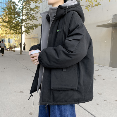 NEWLAKE冬季加厚工装棉衣男韩版潮流宽松假两件面包服学生情侣装棉袄外套棉衣