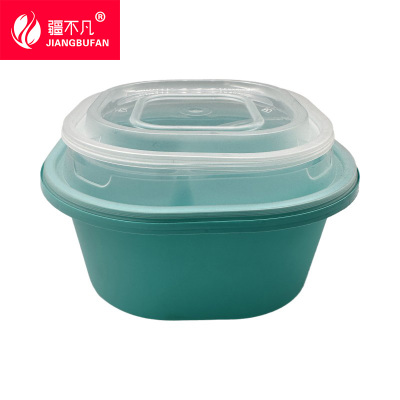 [疆不凡]一次性分格方餐盒1088ml JX-231088 100个 箱