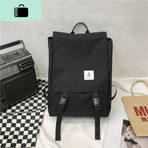 双肩包男潮牌休闲简约轻便男士旅行背包韩版百搭牛津布学生书包女NEW LAKE 黑色收藏送小礼物