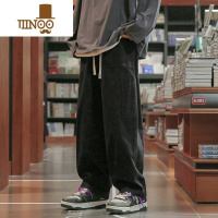 YANXU卡其色工装裤男夏季新款日系复古潮牌青少年休闲宽松直筒休闲长裤