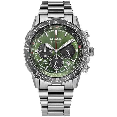 西铁城(CITIZEN)男士运动计时不锈钢腕表防水200米Citizen光动能Navihawk系列