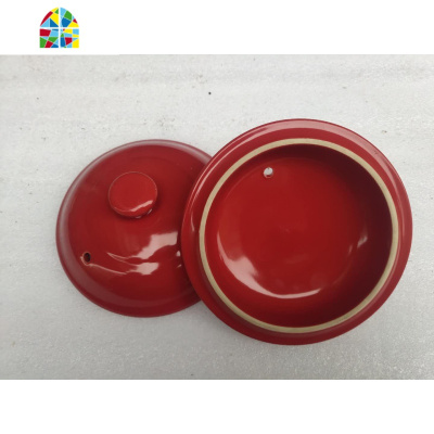 家用彩色陶瓷砂锅盖子土电炖火锅单盖配件煲汤锅盖沙锅炖锅盖 FENGHOU 直径21.5cm随机发黄粉盖子可备注颜色