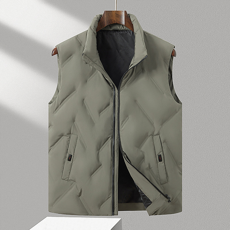 男士立领坎肩羽绒马甲秋冬季新款男装中青年商务休闲保暖背心
