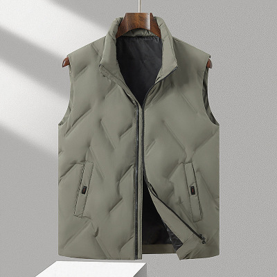 男士立领坎肩羽绒马甲秋冬季新款男装中青年商务休闲保暖背心_346
