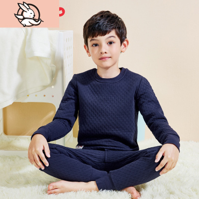 HUAYANGTU男童内衣套装棉冬季中大儿童保暖内衣三层夹棉秋冬宝宝秋衣秋裤内衣童