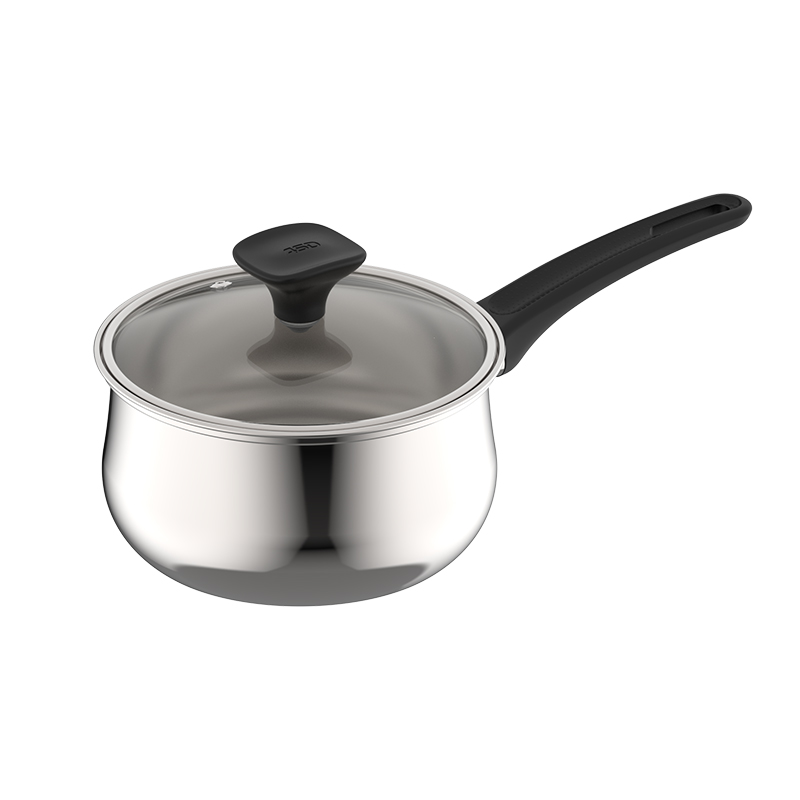 爱仕达 ASD 16cm 304不锈钢有盖奶锅通用灶具轻巧耐用