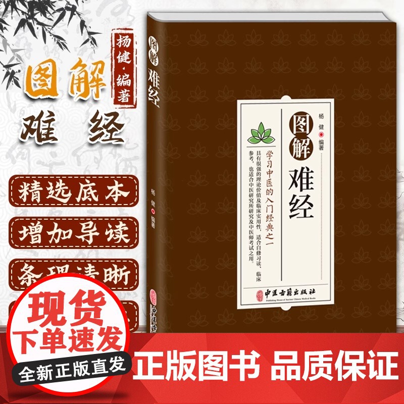 图解难经 杨健著中医基础理论知识脉诊一学就会中基础理论知识普及脉象经络肺腑详解书难经原文白话解校释奇经八脉脉象书籍