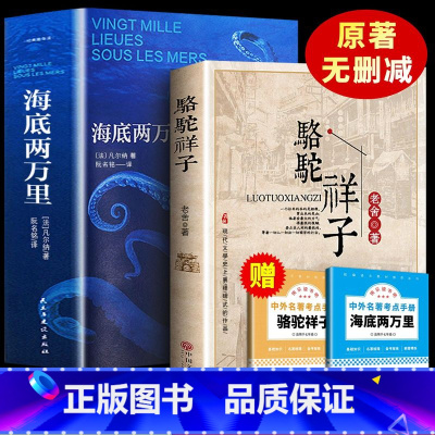 七年级下册赠考点海底骆驼 [正版]骆驼祥子原著 七年级阅读书籍凡尔纳原版全译小学版初中生课外阅读书籍初中版人民教育出版社