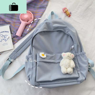 无印书包韩版原宿ulzzang初中学生背包高中大容量双肩包女ins森系NEW LAKE