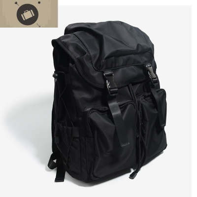 2020新款韩版大容量双肩包电脑背包女潮流时尚休闲学生旅行包男艾狄伊娃时尚黑