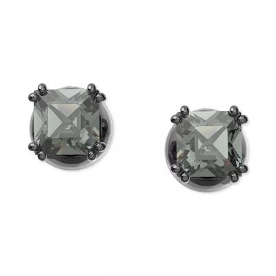 施华洛世奇(SWAROVSKI)女款黑色水晶耳饰时尚简约日常佩戴耳钉配饰