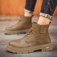 高帮马丁靴时尚秋季新款男士运动休闲皮面靴复古英伦风马丁靴男鞋